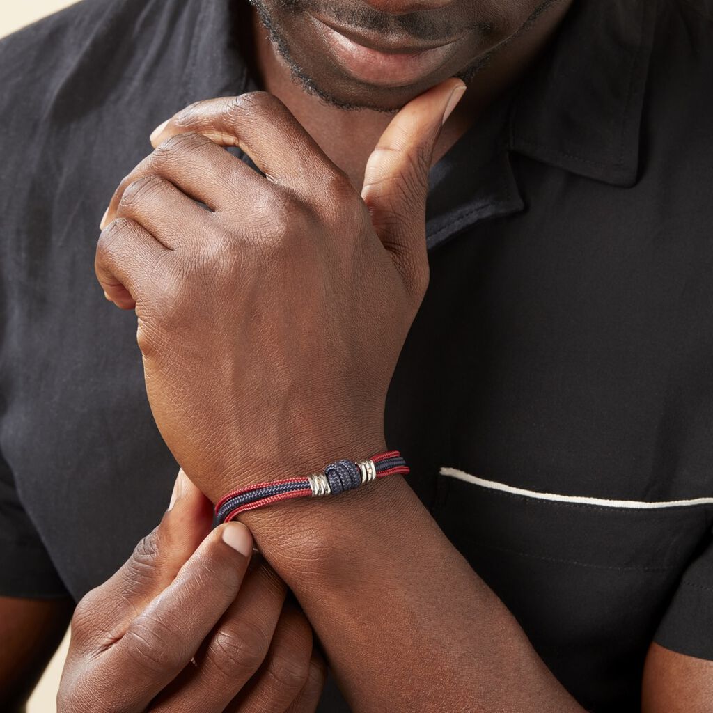 Bracelet Agarae Acier Blanc - Bracelets cordon Homme | Histoire d’Or
