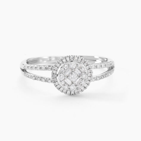 Bague 1986 Or Blanc Diamants - Bagues solitaires Femme | Histoire d&rsquo;Or