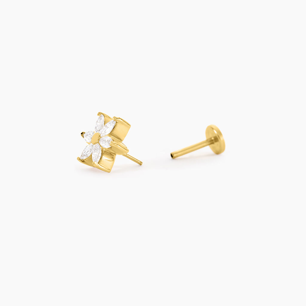 Piercing Finna Acier Jaune Oxyde De Zirconium - Piercings d'oreilles Femme | Histoire d&rsquo;Or