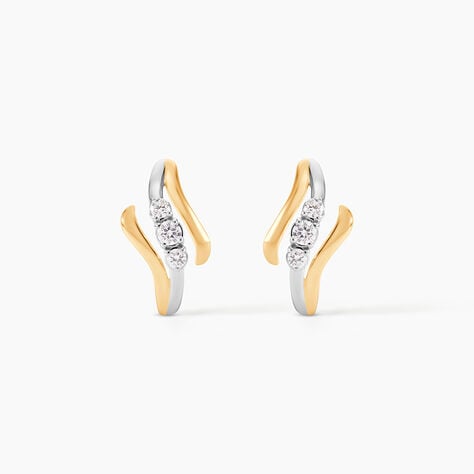 Boucles D'oreilles Pendantes Mayline Or Bicolore Diamant - Boucles d'oreilles pendantes Femme | Histoire d&rsquo;Or