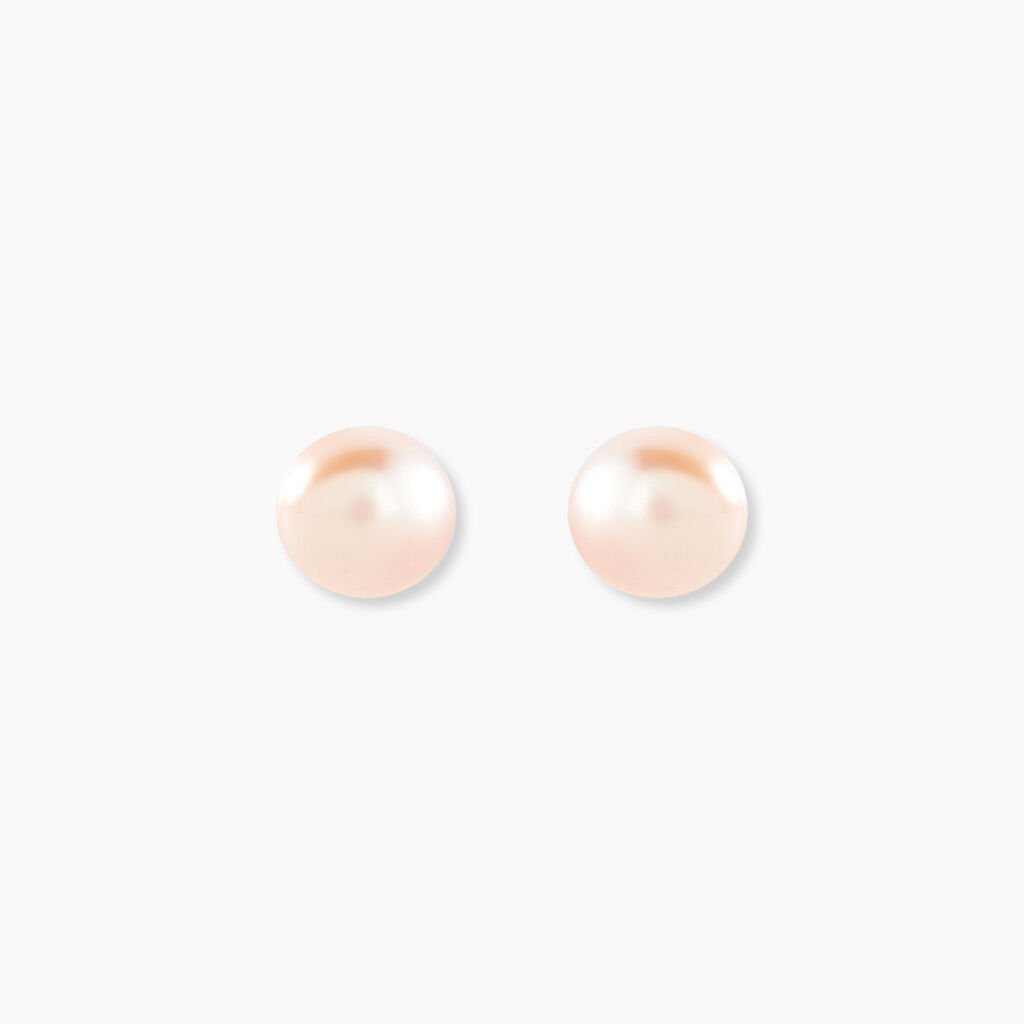Boucles D'oreilles Puces Ursulina Or Jaune Perle De Culture - Clous d'oreilles Femme | Histoire d’Or