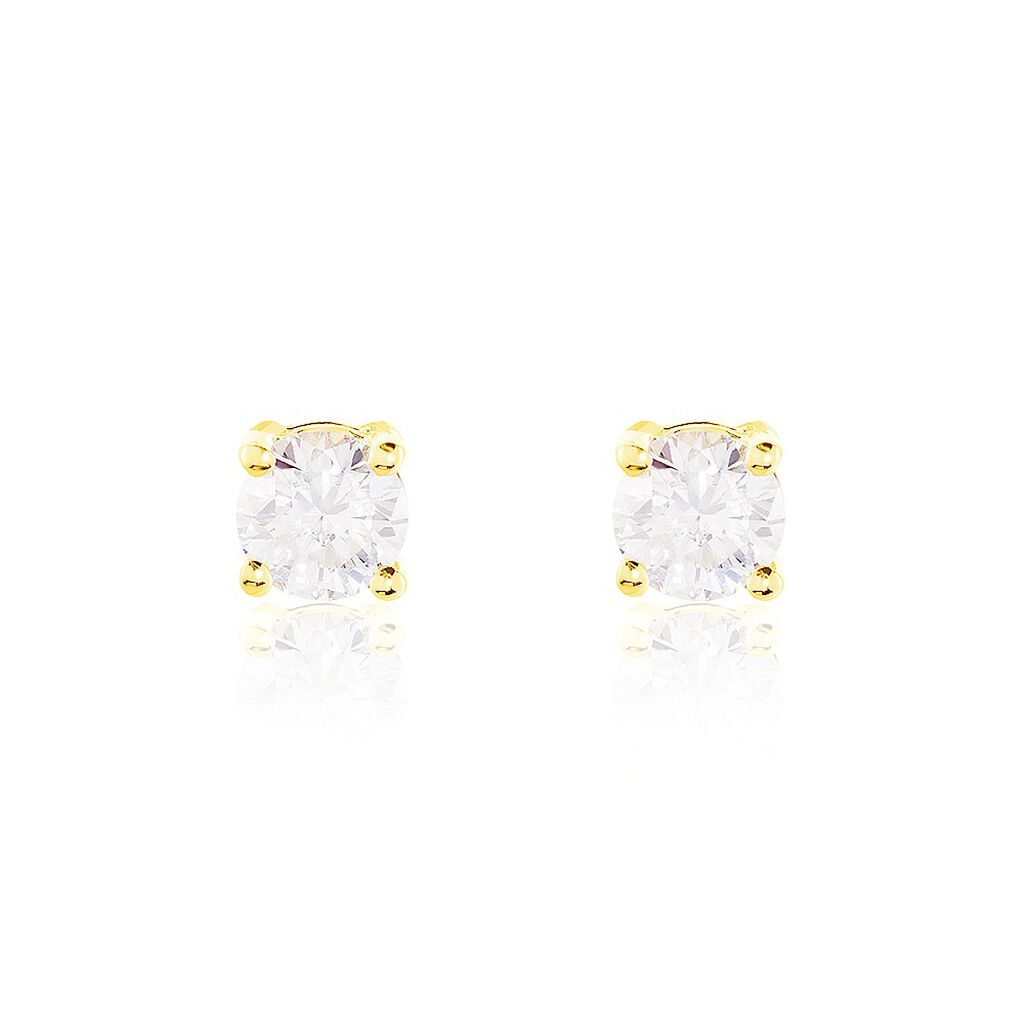 Boucles D'oreilles Puces Or Jaune Victoria Diamants - Clous d'oreilles Femme | Histoire d&rsquo;Or