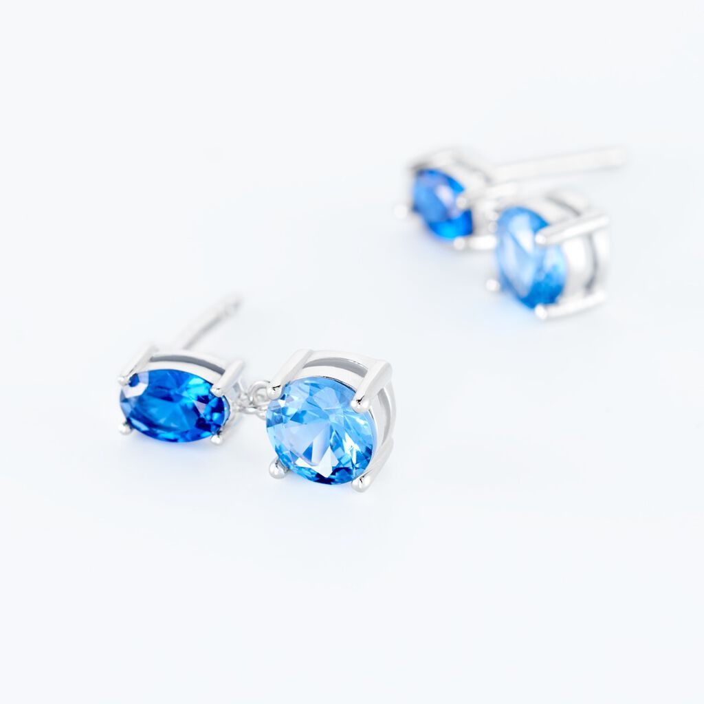 Boucles D'oreilles Pendantes Argent Blanc Brenna Oxydes De Zirconium - Boucles d'oreilles fantaisie Femme | Histoire d’Or