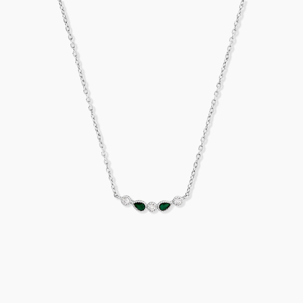 Collier Eva Argent Blanc Oxyde De Zirconium - Colliers fantaisie Femme | Histoire d&rsquo;Or