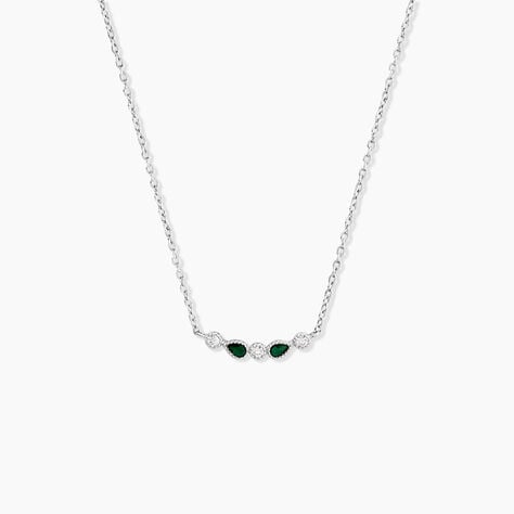 Collier Eva Argent Blanc Oxyde De Zirconium - Colliers fantaisie Femme | Histoire d&rsquo;Or