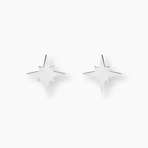 Boucles D'oreilles Puces Wiem Argent Blanc - Boucles d'oreilles fantaisie Femme | Histoire d&rsquo;Or