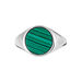 Chevalière Argent Blanc Aileas Malachite - Bagues solitaires Homme | Histoire d’Or
