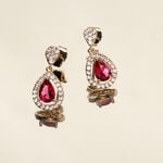 Boucles D'oreilles Pendantes Brigita Plaqu&eacute; Or Pierre Et Oxyde - Boucles d'oreilles fantaisie Femme | Histoire d&rsquo;Or