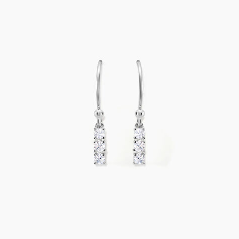 Boucles D'oreilles Pendantes Lauren Argent Blanc Oxyde De Zirconium - Boucles d'oreilles fantaisie Femme | Histoire d’Or