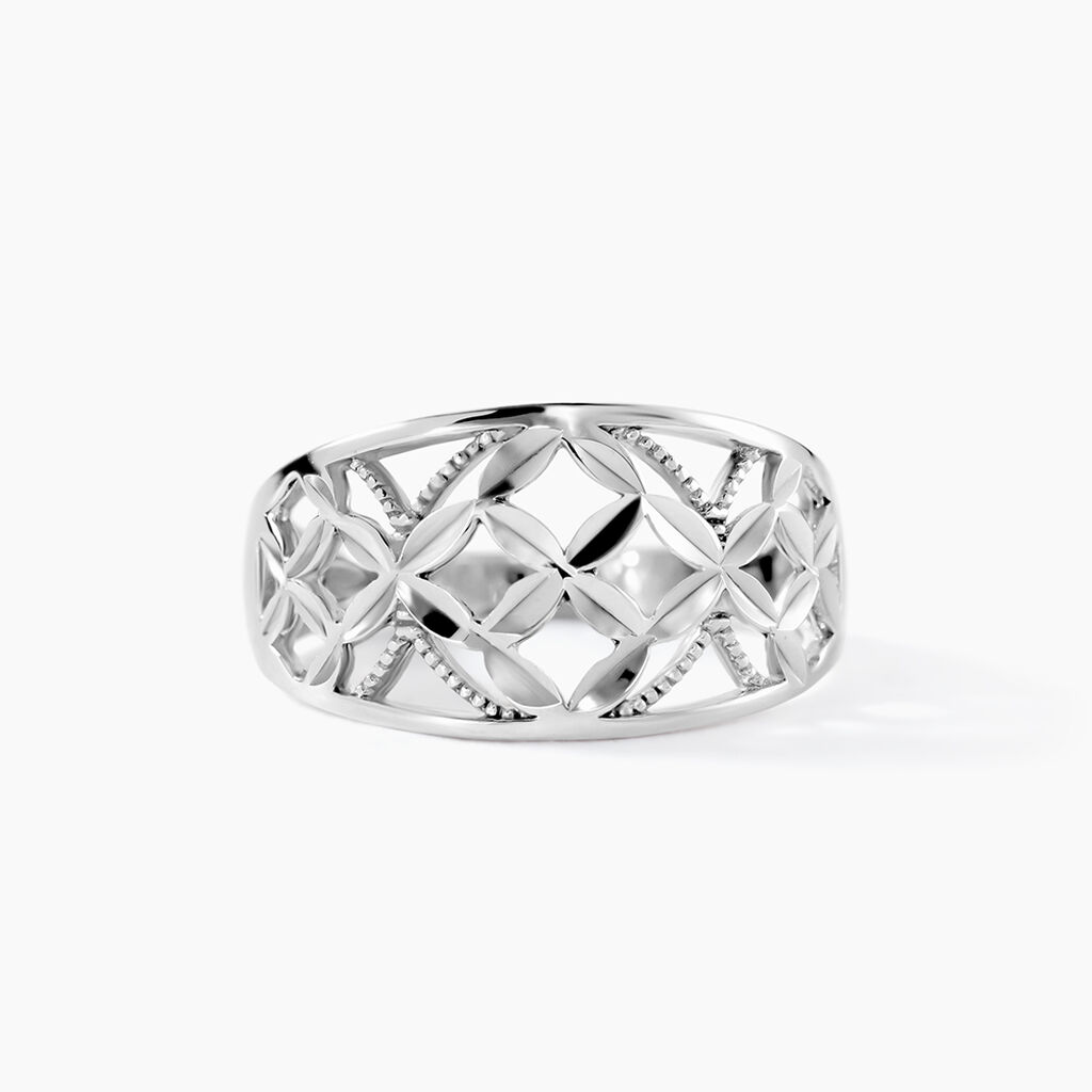 Bague Losangia Argent Blanc - Bagues fantaisie Femme | Histoire d&rsquo;Or