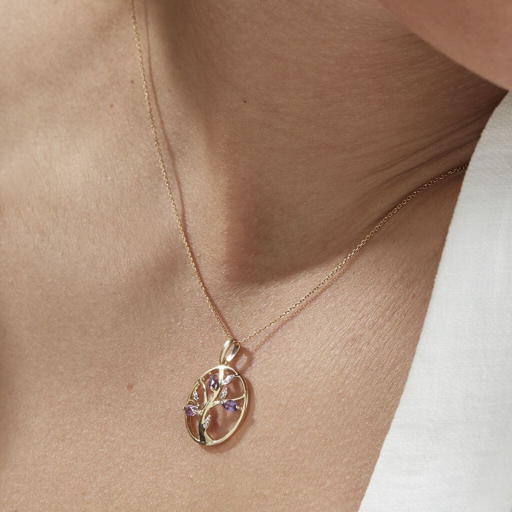 Pendentif Godolieba Or Jaune Amethyste Violet - Pendentifs Femme | Histoire d’Or