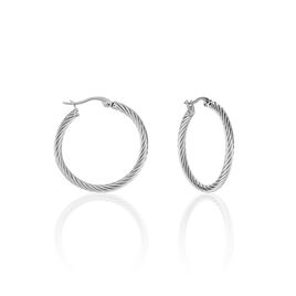 Créoles Acier Gris Pascau - Boucles d'oreilles créoles Femme | Histoire d’Or