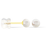 Boucles D'oreilles Puces Kesya Nacres Bouton Or Jaune Perle De Culture - Clous d'oreilles Famille | Histoire d&rsquo;Or