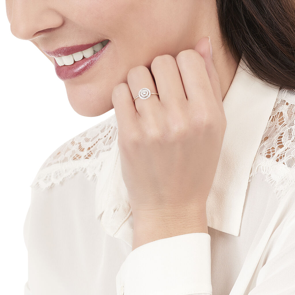 Bague Solitaire Adriana Rond Or Blanc Oxyde De Zirconium - Bagues solitaires Femme | Histoire d’Or