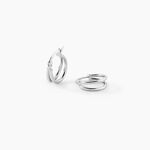 Cr&eacute;oles Double Argent Blanc - Boucles d'oreilles cr&eacute;oles Femme | Histoire d&rsquo;Or