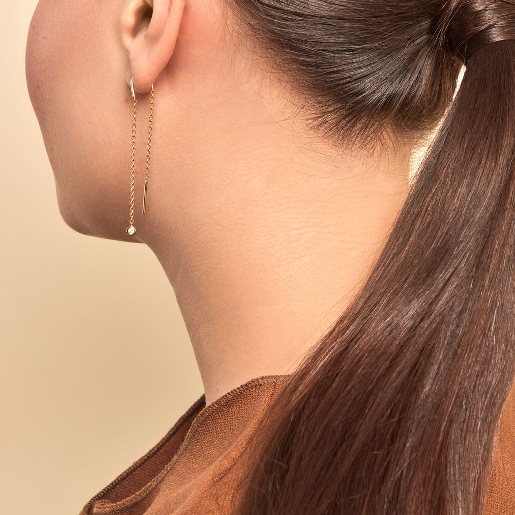 Bijoux D'oreilles Samiha Plaqué Or Jaune Oxyde De Zirconium - Nouveautés Femme | Histoire d’Or