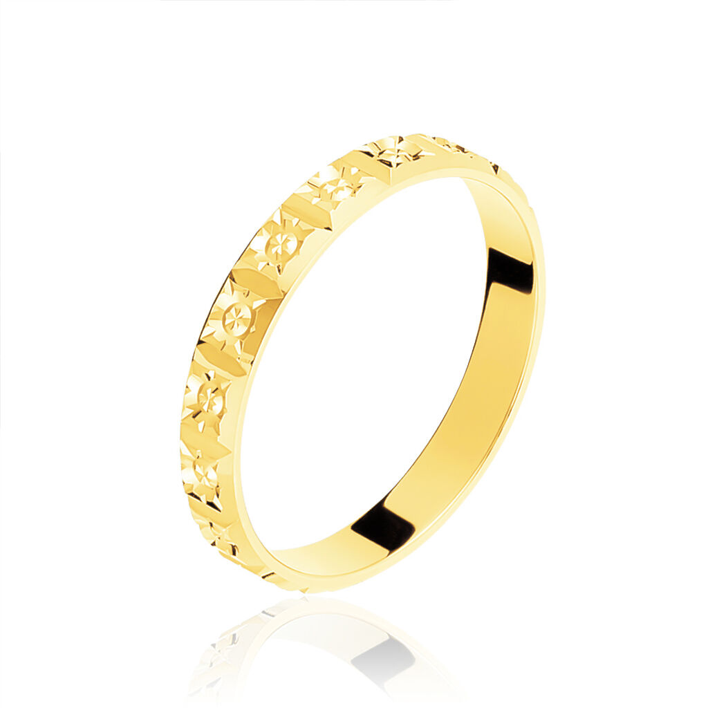 Alliance Marya Carree Diamantee Ruban Plat Or Jaune - Alliances Famille | Histoire d’Or
