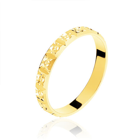 Alliance Marya Carree Diamantee Ruban Plat Or Jaune - Alliances Famille | Histoire d’Or