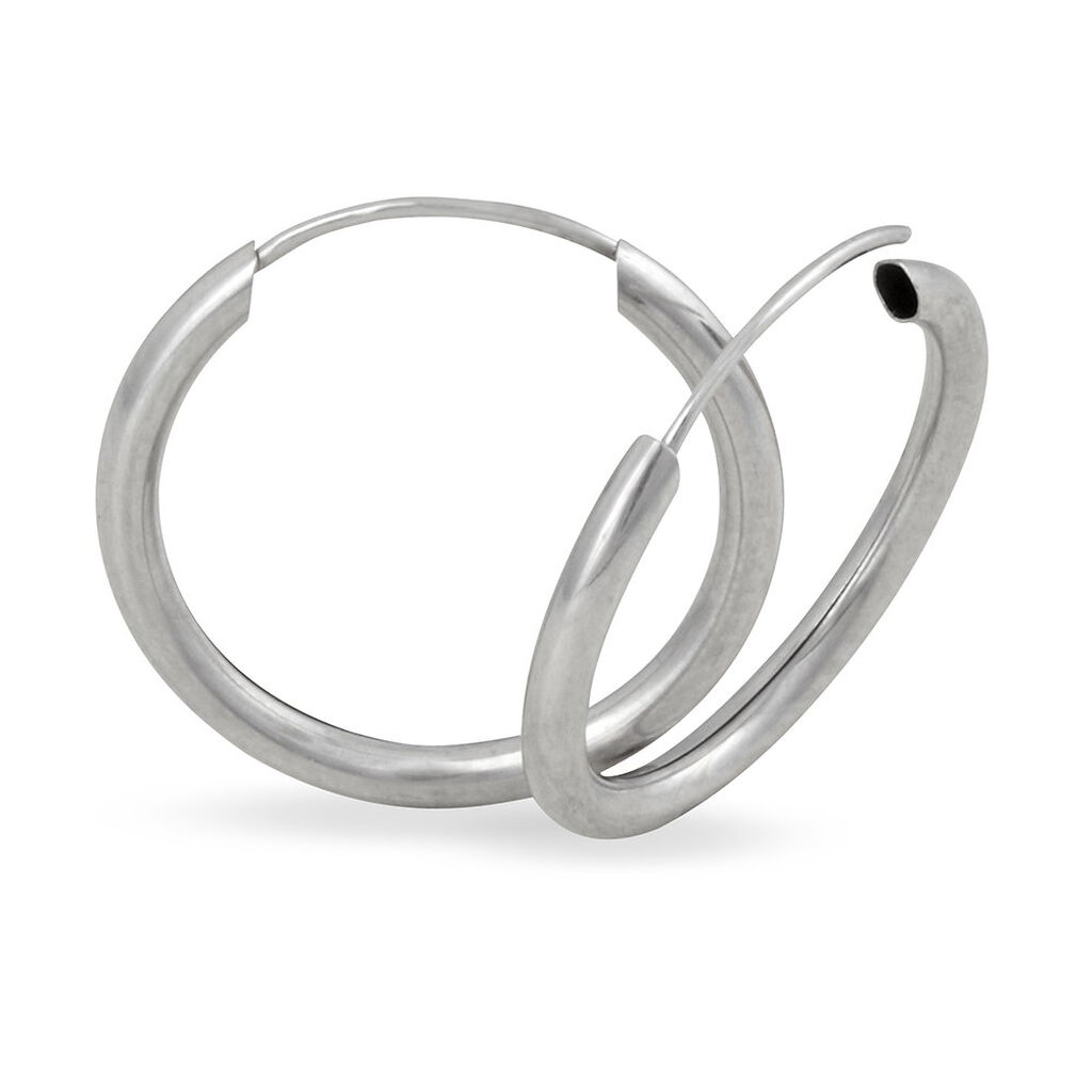 Créoles Valencina Or Blanc - Boucles d'oreilles créoles Femme | Histoire d’Or