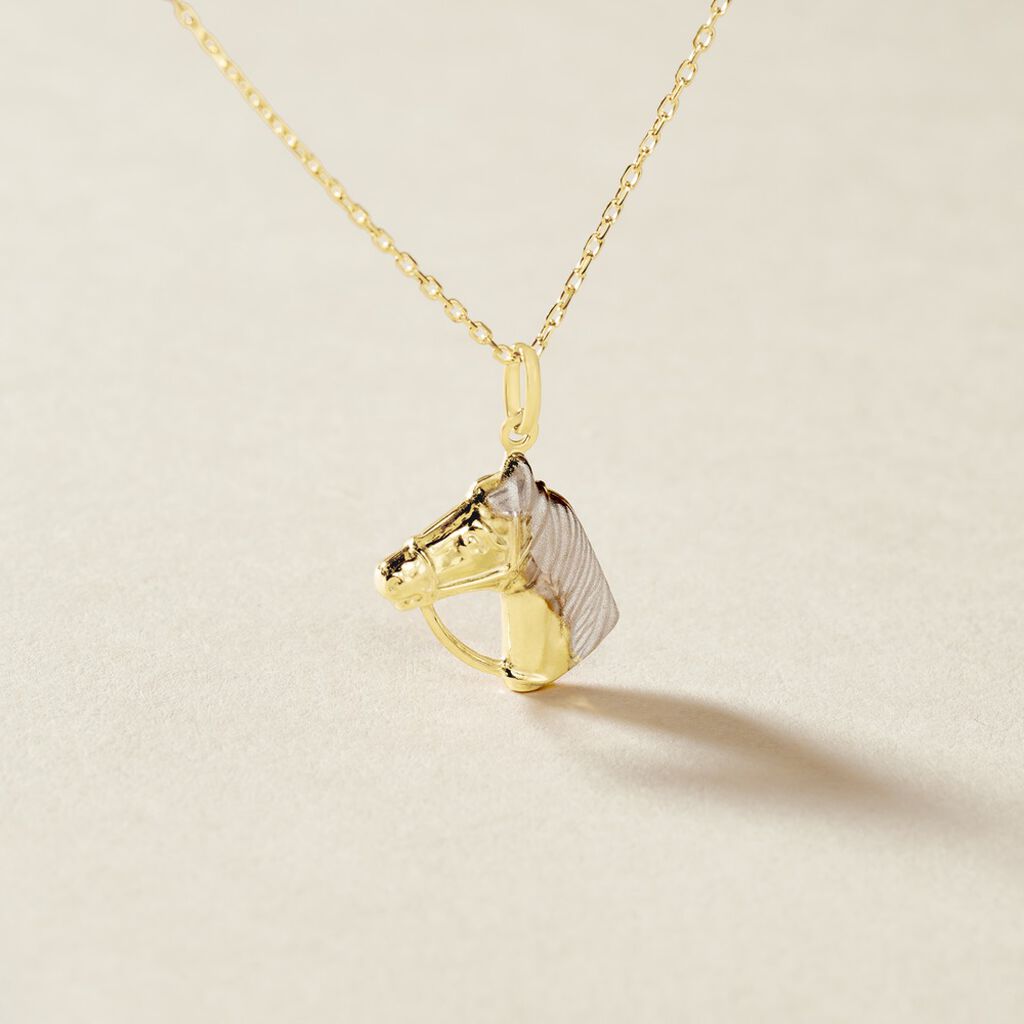 Pendentif Egide Cheval Or Bicolore - Pendentifs Famille | Histoire d’Or