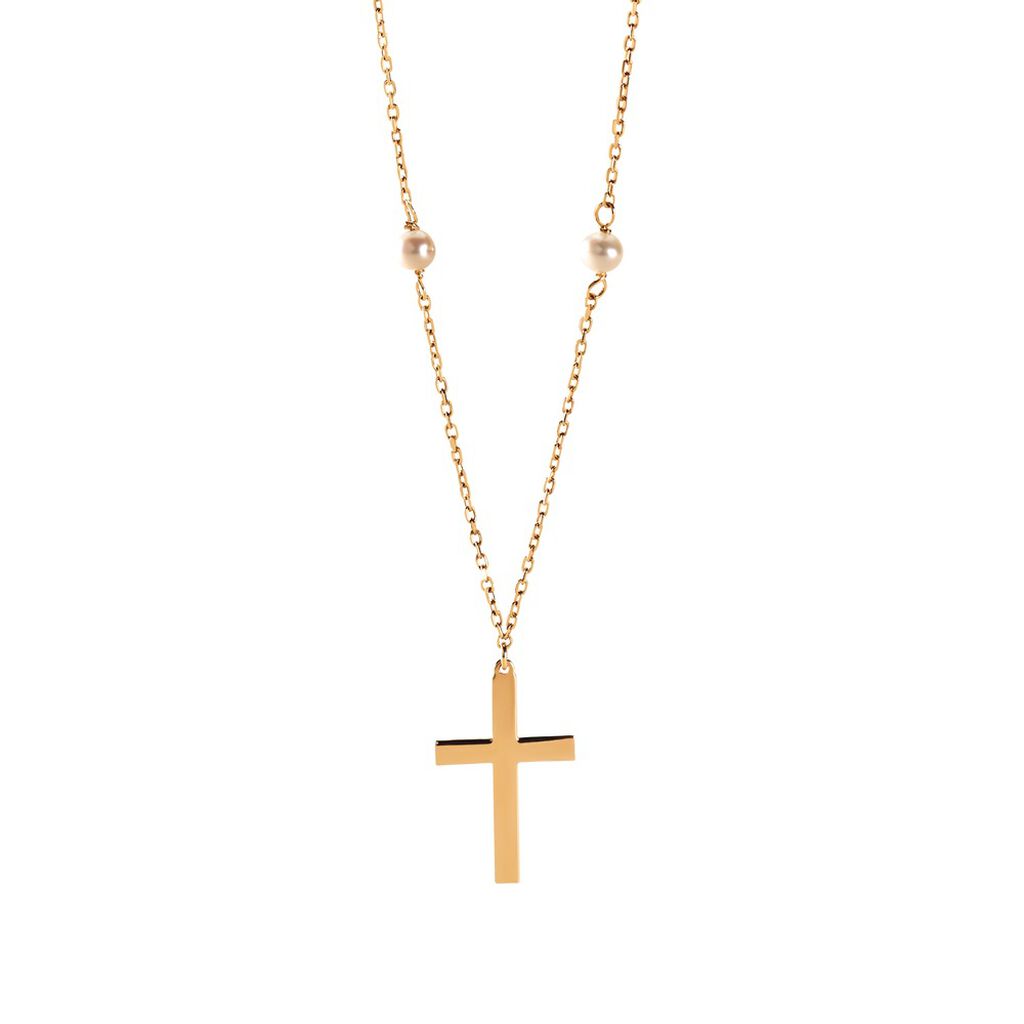 Collier Elsabeth Or Jaune Perle De Culture - Pendentifs Baptême Famille | Histoire d’Or