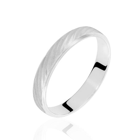 Alliance Corrinne Ruban Plat Argent Blanc - Alliances Famille | Histoire d&rsquo;Or