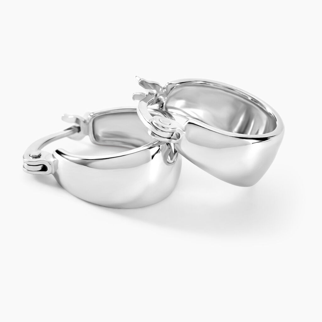 Créoles Suliac Argent Blanc - Boucles d'oreilles créoles Femme | Histoire d’Or