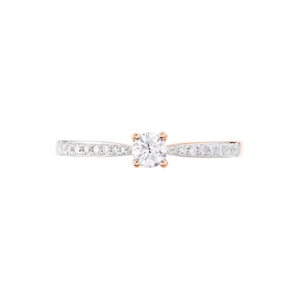 Bague Solitaire Hemera Or Rose Diamant - Bagues de fian&ccedil;ailles vintage Femme | Histoire d&rsquo;Or
