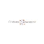 Bague Solitaire Hemera Or Rose Diamant - Bagues de fian&ccedil;ailles vintage Femme | Histoire d&rsquo;Or