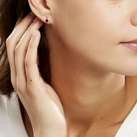 Bijoux D'oreilles Emotion Or Jaune Rubis Diamant - Clous d'oreilles Femme | Histoire d’Or