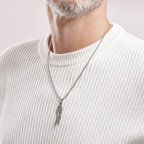 Collier Acier Vieillitwinoc - Colliers fantaisie Homme | Histoire d’Or