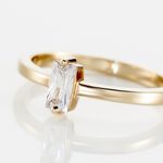 Bague Nila Plaqu&eacute; Or Jaune Oxyde De Zirconium - Bagues solitaires Femme | Histoire d&rsquo;Or