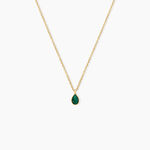 Collier Ondee Argent Dor&eacute; A L'Or 750/1000 Malachite - Colliers Femme | Histoire d&rsquo;Or