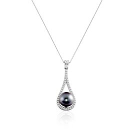 Collier Gillet Or Blanc Perle De Tahiti Oxyde Zirconium - Colliers Femme | Histoire d’Or