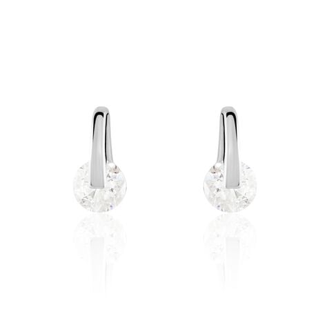 Boucles D'oreilles Pendantes Vera Argent Blanc Oxyde De Zirconium - Boucles d'oreilles fantaisie Femme | Histoire d’Or