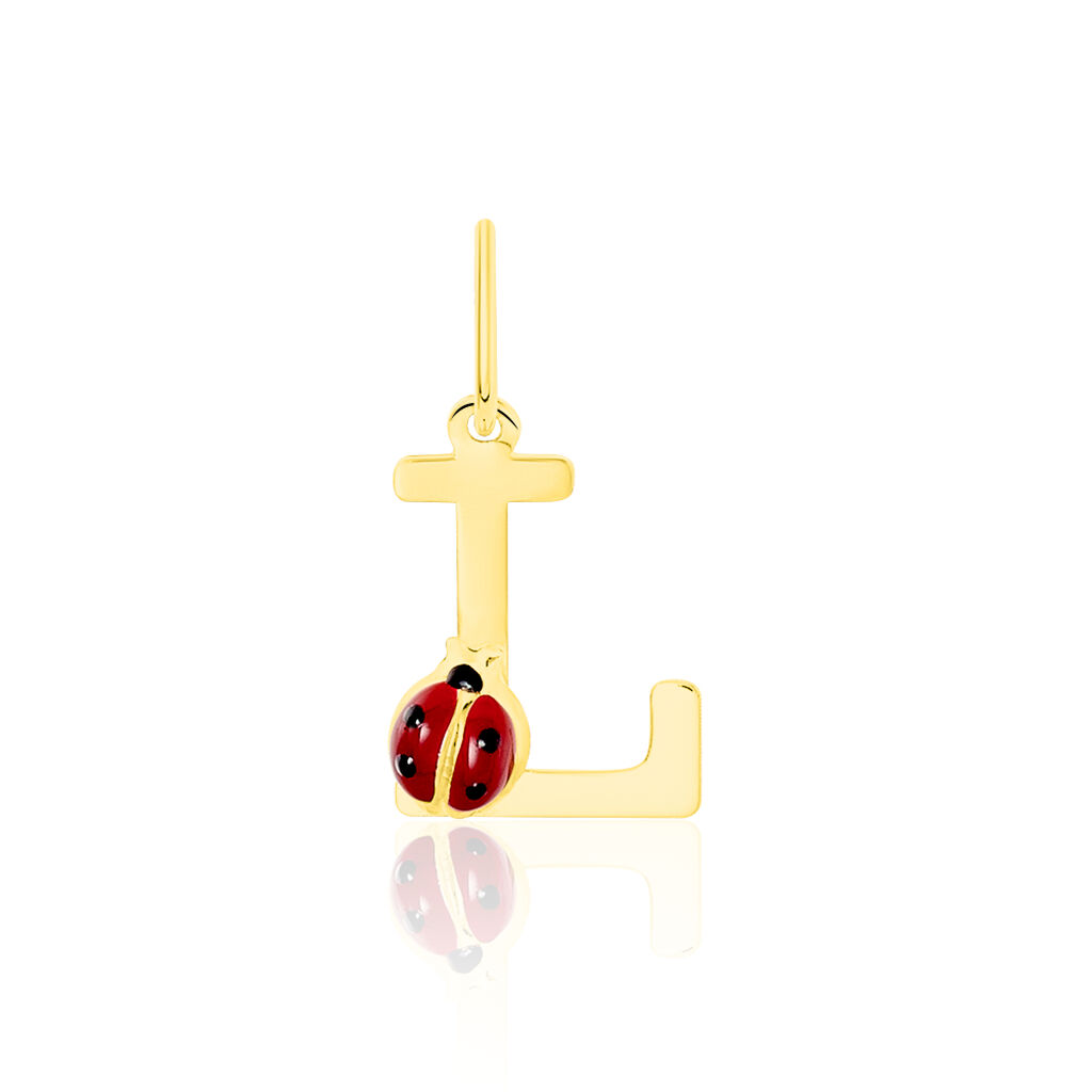 Pendentif Helidie Coccinelle Lettre Or Jaune