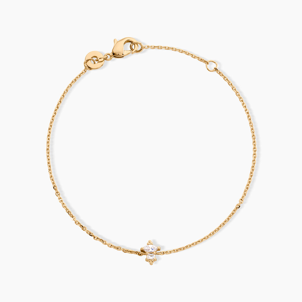 Bracelet &eacute;clat Perl&eacute; Plaqu&eacute; Or Oxyde De Zirconium - Bracelets Femme | Histoire d&rsquo;Or