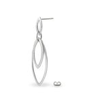 Boucles D'oreilles Pendantes Toupie Argent Blanc - Boucles d'oreilles fantaisie Femme | Histoire d&rsquo;Or