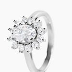 Bague Perez Argent Blanc Oxyde De Zirconium - Bagues solitaires Femme | Histoire d&rsquo;Or