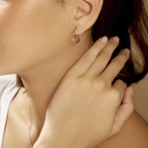 Créoles Argent Rose Agathe - Boucles d'oreilles créoles Femme | Histoire d’Or