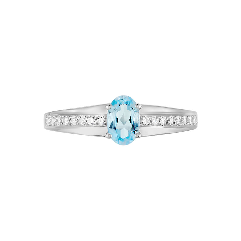 Bague Solitaire Tahyss Or Blanc Topaze Et Oxyde De Zirconium - Bagues solitaires Femme | Histoire d’Or