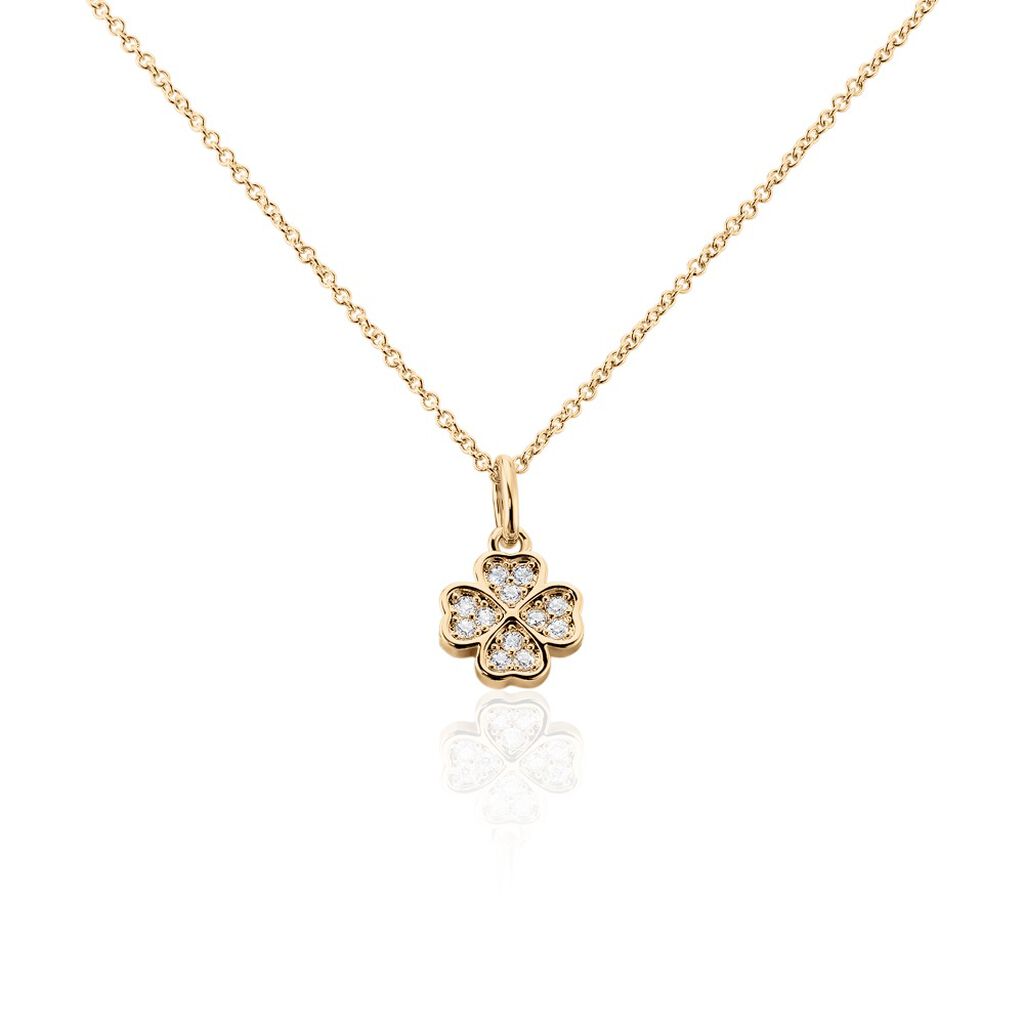 Collier Rhosyn Plaqué Or Jaune Oxyde De Zirconium - Colliers Femme | Histoire d’Or
