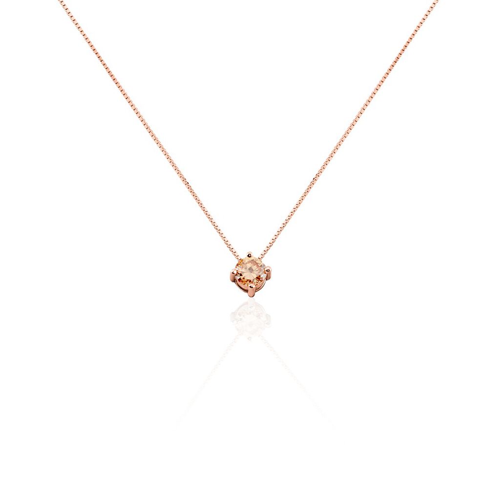 Collier Solitaire Argent Rose Rio Santa Teresa Oxyde De Zirconium - Colliers fantaisie Femme | Histoire d’Or