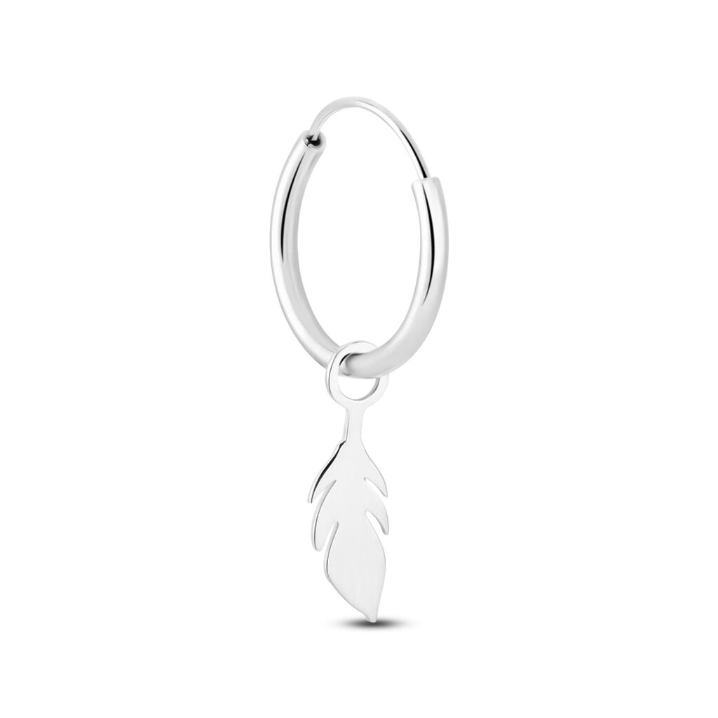 Créole Unitaire Iona Argent Blanc - Boucles d'oreilles créoles Femme | Histoire d’Or