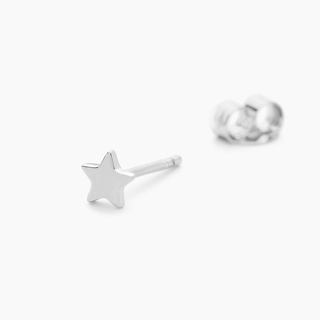 Boucles D'oreilles Puces Celesta Argent Blanc - Boucles d'oreilles fantaisie Femme | Histoire d’Or
