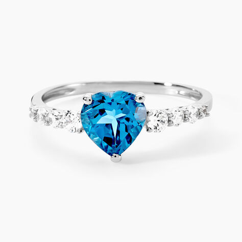 Bague Or Blanc Fany Topaze Oxydes De Zirconium - Bagues solitaires Femme | Histoire d’Or