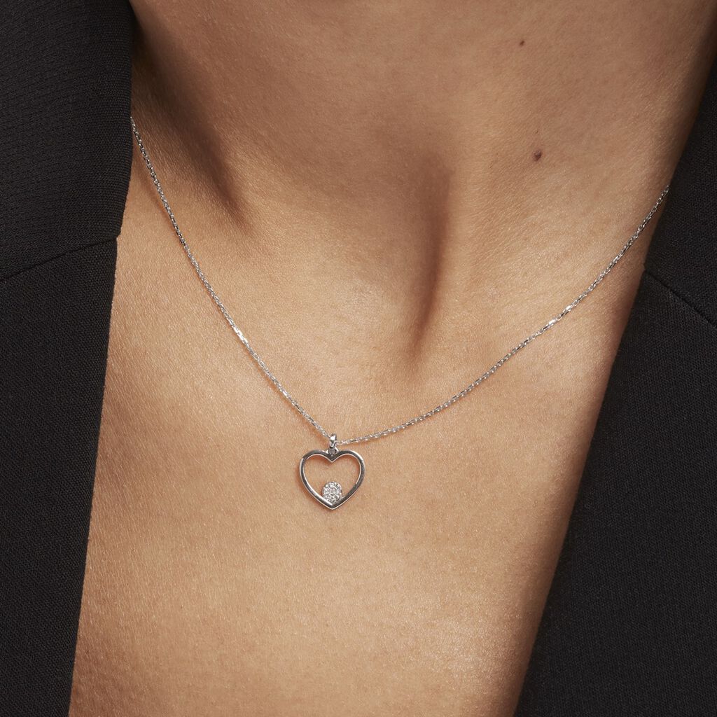 Collier Or Blanc Adwoa Diamants - Colliers Femme | Histoire d’Or