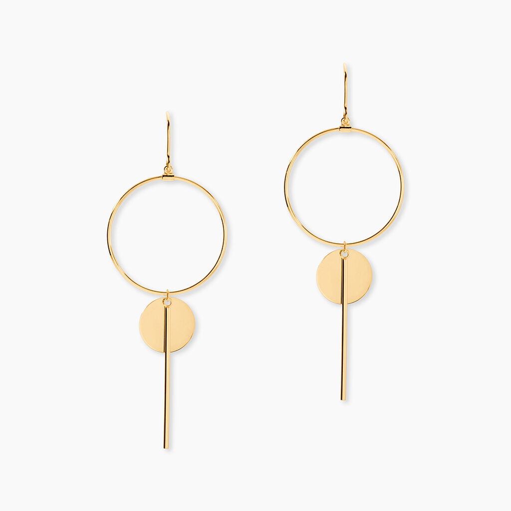 Boucles D'oreilles Pendantes Solaire Or Jaune - Boucles d'oreilles pendantes Femme | Histoire d&rsquo;Or