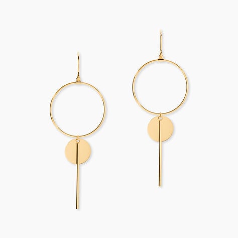 Boucles D'oreilles Pendantes Solaire Or Jaune - Boucles d'oreilles pendantes Femme | Histoire d&rsquo;Or
