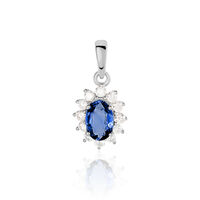Pendentif Vladimir Or Blanc Saphir Et Diamant